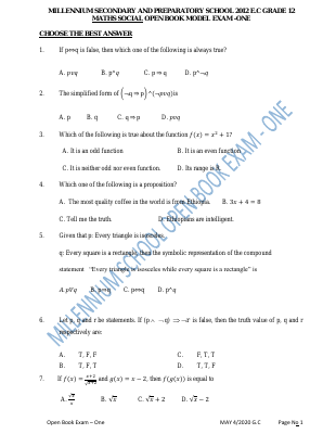 Grade 12 Maths Social Model Exam 2012 E.C.pdf